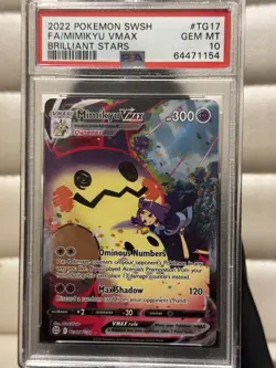 PSA 10 Gem Mint Mimikyu VMax #TG17/TG30 2022 Brilliant Stars Pokemon Card - Image 1