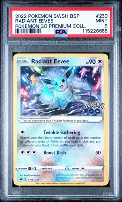 PSA 9 Radiant Eevee SWSH230 SWSH: Sword & Shield Promo Cards Holo - Image 1