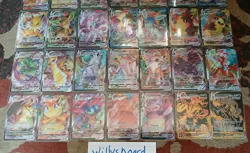 Pokemon Vmax Holo Full Art 28 Card Lot Set Pokemon TCG Charizard Pikachu Leafeon - Image 3