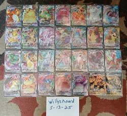 Pokemon Vmax Holo Full Art 28 Card Lot Set Pokemon TCG Charizard Pikachu Leafeon - Image 4