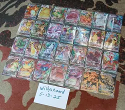 Pokemon Vmax Holo Full Art 28 Card Lot Set Pokemon TCG Charizard Pikachu Leafeon - Image 5