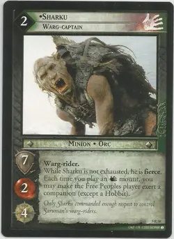 Lord of The Rings Helms Deep TCG - Rare Sharku Warg-Captain Card #5R58 - Image 1