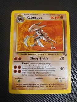 Kabutops - 24/62 - Pokemon Fossil Unlimited Edition Rare Card WOTC Vintage NM - Image 1