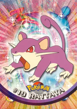RATTATA #19 - GREEN Logo - NON-HOLO - SERIES 1 - TOPPS Pokemon Card - NM/LP - Image 1