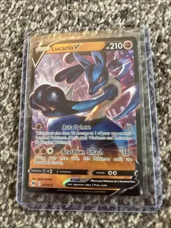 Pokemon TCG Lucario v Champions Path Holo Ultra Rare Card 027/073 - Image 1