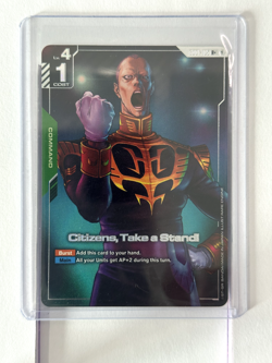 GD01-105 Citizens, Take a Stand! R+ Gundam Card Game TCG Alternative Art - Image 1