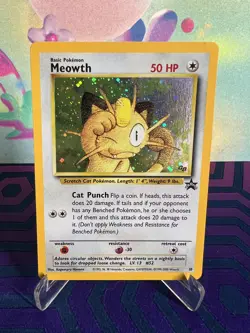 Meowth WOTC Black Star Promo 10 Pokemon Card TCG - LP+ - Image 1