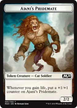 4x Ajani's Pridemate Token (001/012) MTG Core Set 2020 (M20) NM Magic Regular - Image 1