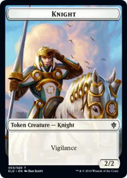 4x Knight Token (003/020) MTG Throne Of Eldraine NM Magic Regular - Image 1
