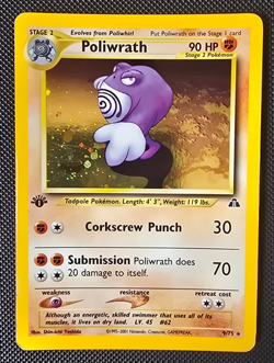 Pokemon Card - Poliwrath 1st Edition - Neo Genesis - Holo Rare - 9/75 - LP-MP - Image 1