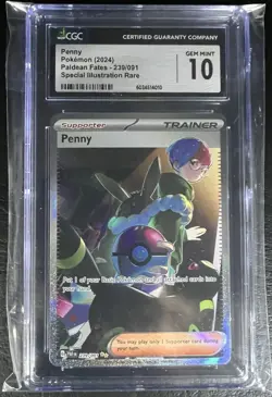 CGC 10 Penny 2024 Paldean Fates 239/091 Special Illustration Rare Pokemon Card - Image 1