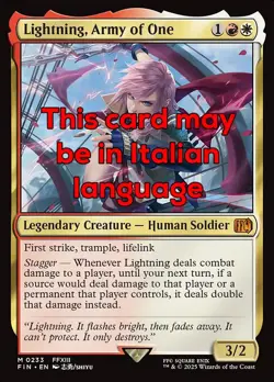 MTG LIGHTNING, ARMY OF ONE FOIL EXC - GIOSTRA FURIOSA 233 - FIN - MAGIC - Image 1