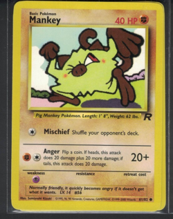 Pokemon Team Rocket Mankey 61/82 Common LP - Image 1