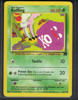Pokemon Team Rocket Koffing 58/82 Common LP - Image 1