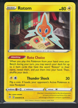 Pokemon Shining Fates Rotom 34/72 Uncommon LP - Image 1
