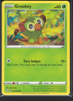 Pokemon Shining Fates Grookey 11/72 Common LP - Image 1