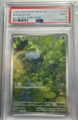 2023 Pokemon Bulbasaur Illustration Rare #166/165 Scarlet & Violet 151 PSA 9 - Image 1
