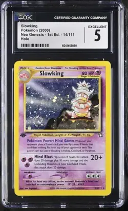 POKEMON 2000 Slowking 14/111 Neo Genesis Holo - CGC 5 - Image 1
