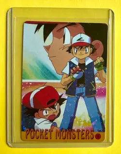 Ash Keachum Pokemon Pocket Monsters Vending Prism Sticker 1999 Rare Foil - Image 1