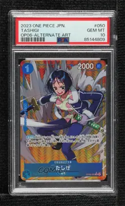 2023 One Piece Card Game: Wings of Captain OP06 Japanese Tashigi PSA 10 0r02 - Image 1