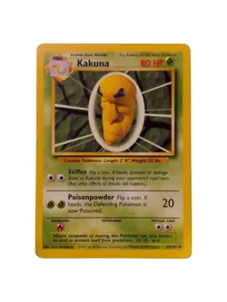 Kakuna 33/102 Base Set WOTC Pokemon Card LP - Image 1
