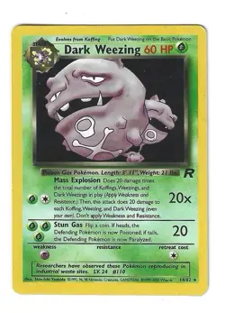 Dark Weezing 14/82 Team Rocket Set Holo Rare Vintage WOTC Pokemon Card MP-HP - Image 1