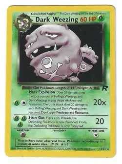 Dark Weezing 14/82 Team Rocket Set Holo Rare Vintage WOTC Pokemon Card MP - Image 1