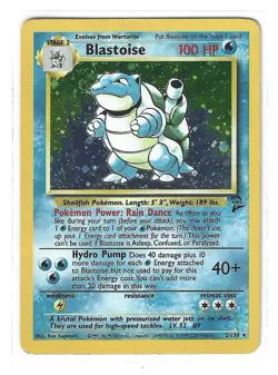 Base Set 2 Blastoise holo 2/130 Pokemon Card MP - Image 1