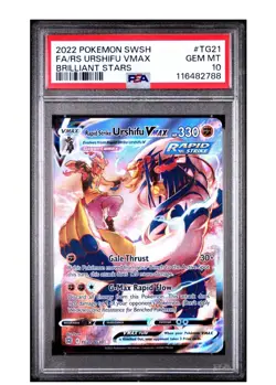PSA 10 GEM MINT Pokemon Rapid Strike Urshifu VMAX Brilliant Stars #TG21 2022 - Image 1