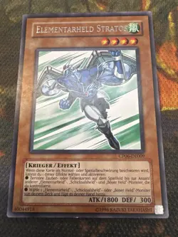 GERMAN YUGIOH ELEMENTAL HERO STRATOS CP06-EN009 RARE (LP) - Image 1