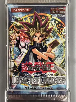 2003 Yugioh Konami Legacy Of Darkness 1st Edition Booster Pack PSA 8 Yu-Gi-Oh - Image 2