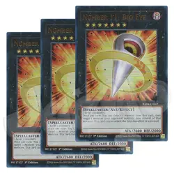 Yugioh - Number 11 Big Eye x 3 - 1st Edition Ultra Rare NM - Free Holo Card - Image 1