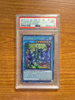 PSA 9 Mint YuGiOh! Illusion of Chaos 1st Edition BACH EN034 Secret Rare Card - Image 1