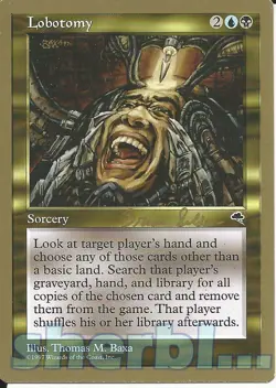 MTG Magic the Gathering TEMPEST Lobotomy Sorcery GOLD SIGNATURE CARD 1997 - Image 1