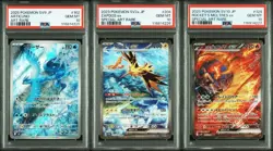 PSA 10 Pokemon Card Team Rocket Moltres Zapdos Articuno Sequential Set Japanese - Image 1