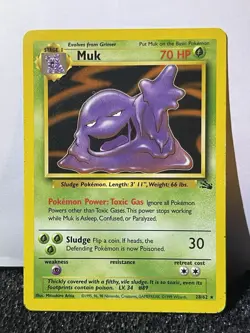 1999 Muk 28/62 Fossil Pokemon Card TCG WOTC - Image 4