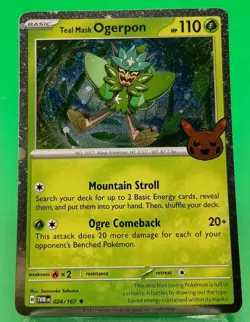 Pokemon Card Teal Mask Ogerpon 024/167 Twilight Masquerade Trick or Trade LP - Image 1