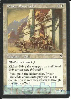 MTG Magic the Gathering INVASION Prison Baricade Creature Wall White 25 / 350 - Image 1