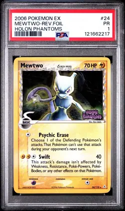 PSA 1 Mewtwo Reverse Holo EX Holon Phantoms 24/110 2006 Pokemon Delta Species PR - Image 1