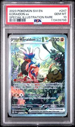 PSA 10 GEM MINT Koraidon EX Scarlet & Violet Base Pokemon 247/198 - Image 1