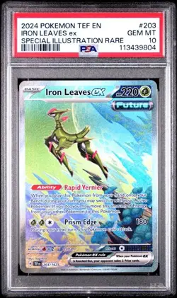 PSA 10 GEM MINT Iron Leaves EX Temporal Forces SIR Pokemon 203/162 - Image 1