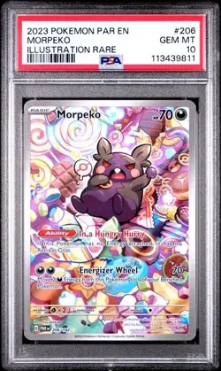 PSA 10 GEM MINT Morpeko Paradox Rift Illustration Rare Pokemon 206/182 - Image 1