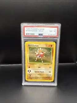 Pokemon 1999 Hitmonchan 7/102 Holo Rare Base Set Pokemon PSA 8 NM-MT - Image 1