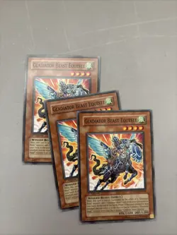 3x Yugioh! LP Gladiator Beast Equeste - TDGS-EN024 - Common - 1st Edition - Image 1
