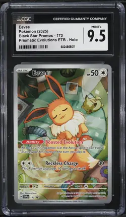 CGC 9.5 Eevee Prismatic Evolutions ETB Promo 2025 Pokemon Card #173 - Image 1
