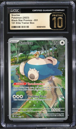 CGC Pristine 10 Snorlax 151 Elite Trainer Box Promo 2023 Pokemon Card #051 - Image 1