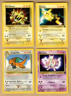 Pokemon Set of 4 Warner Bros 1st Movie Stamped Promo Cards LP to NM - Image 1