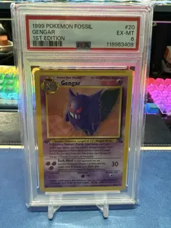 1999 Pokemon TCG Fossil 1st Edition Gengar Holo Rare Card 5/62 PSA 6 - Image 1