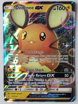 ULTRA RARE Dedenne GX 57/214 VLP / NM - Unbroken Bonds Pokemon Card - Image 1