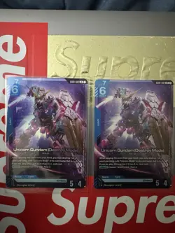 Gundam Card Game Newtype Rising Unicorn Gundam (Destroy Mode) GD01-002 LR x2 - Image 1